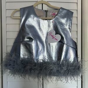 Buddy Love Silver Metallic Crop Top